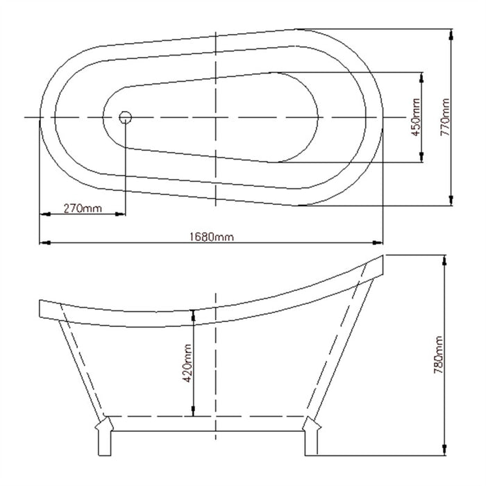 Espada Clawfoot Freestanding Bath Tub - Acqua Bathrooms