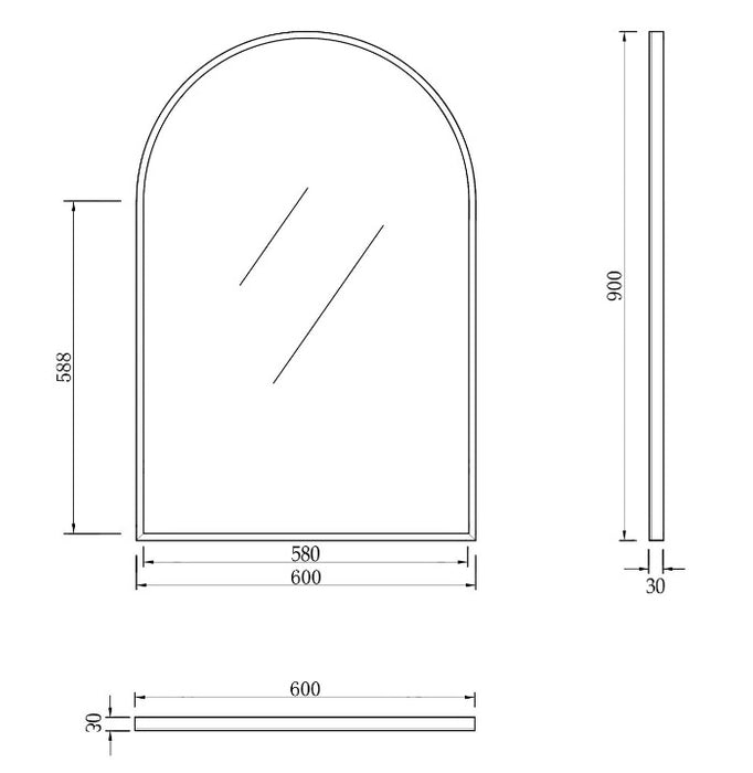 Otti Australia | Arched Gold Framed Mirror - Acqua Bathrooms