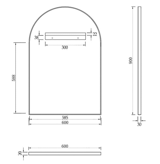 Otti Australia | Arched Gold Framed Mirror - Acqua Bathrooms