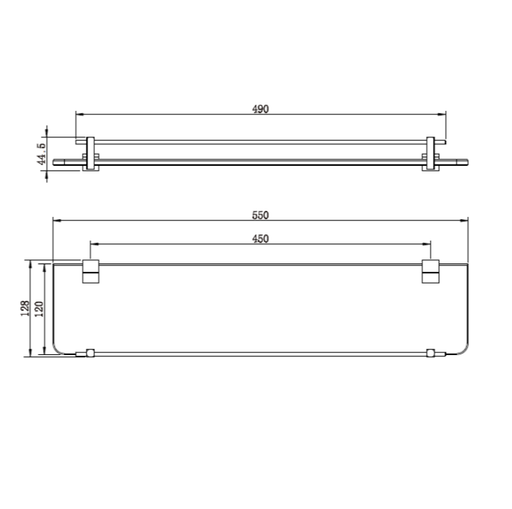 Messina 550 mm Glass Shower Shelf - Acqua Bathrooms