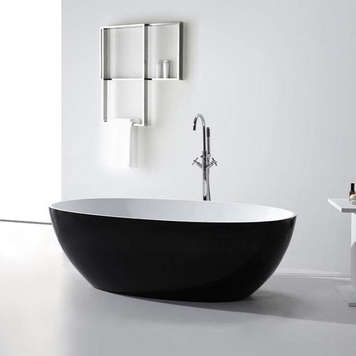 Stella 1500 Matte Black Round Freestanding Bathtub - Acqua Bathrooms