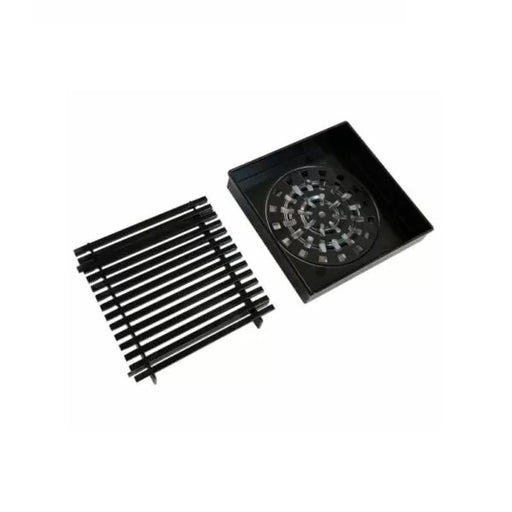 Matte Black 110mm Square Grill Floor Waste - Acqua Bathrooms