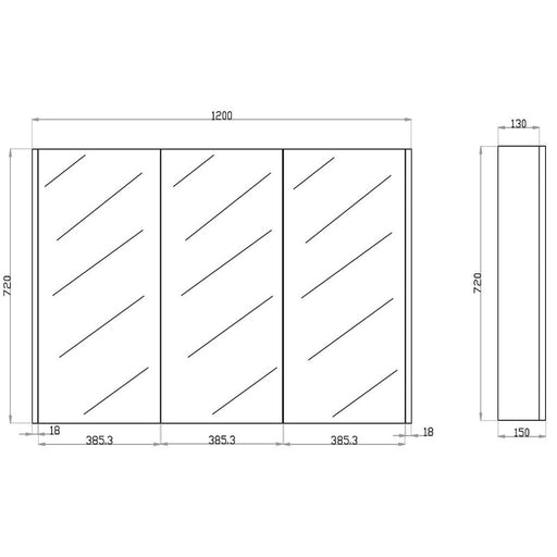 Qubist 1200 White Oak Shaving Cabinet - Acqua Bathrooms