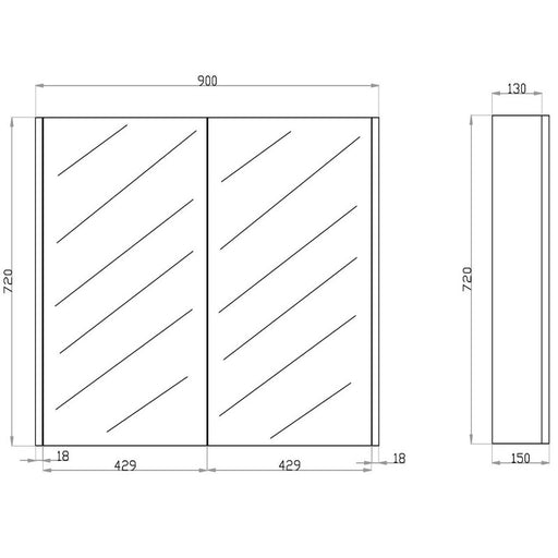 Qubist 900 White Oak Shaving Cabinet - Acqua Bathrooms