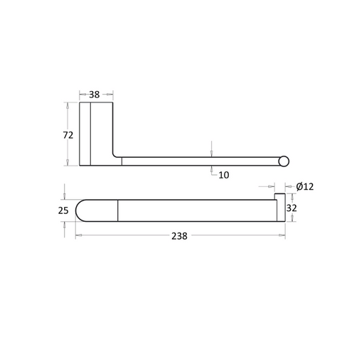 Flores Brushed Nickel Guest Towel Bar - Acqua Bathrooms