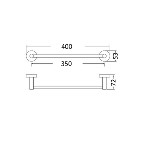 Cesena Chrome Towel Bar - Acqua Bathrooms