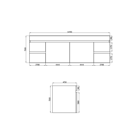 Berge 1500 Double White Oak Wall Hung Vanity - Acqua Bathrooms